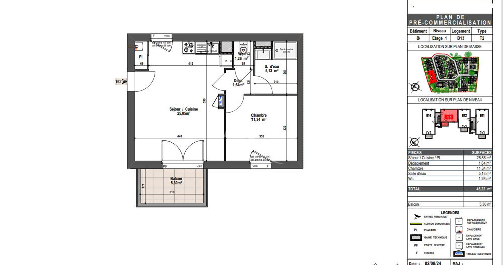 Vente Appartement T2 avec Balcon à Vendre  sur le Quartier Lafayette- Eblé à ANGERS Angers
