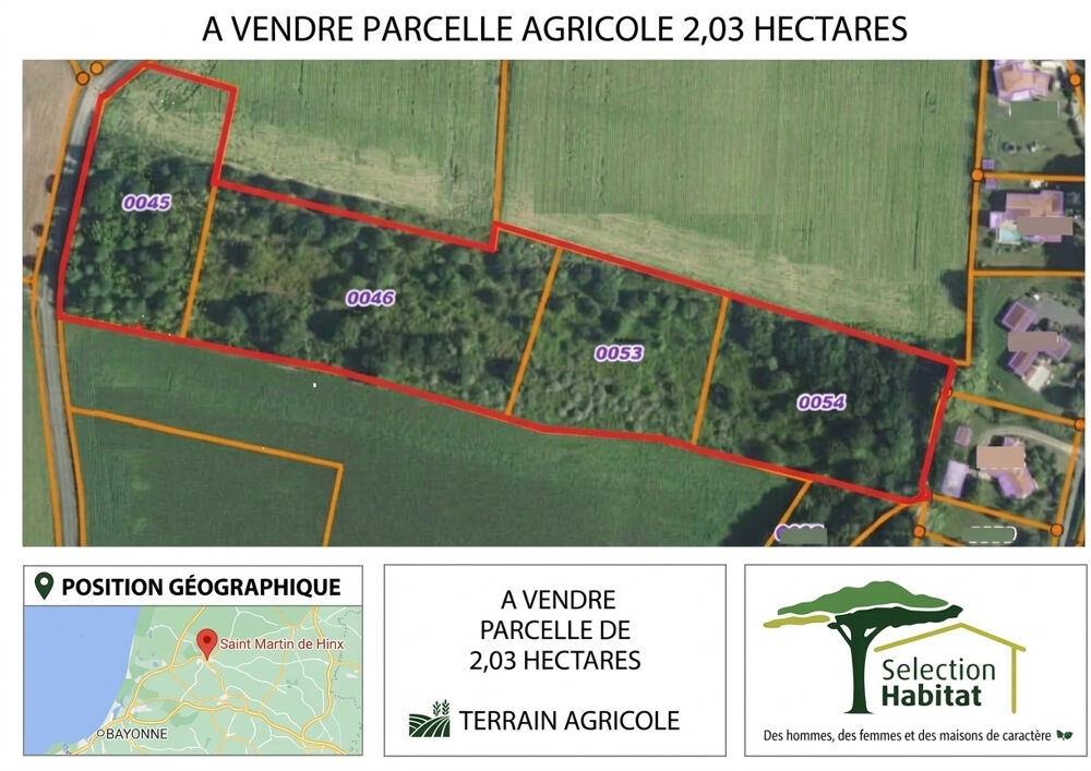 Vente Terrain Terrain en zone agricole  - Saint Martin De Hinx Saint martin de hinx