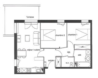  Appartement � vendre 3 pi�ces 56 m�