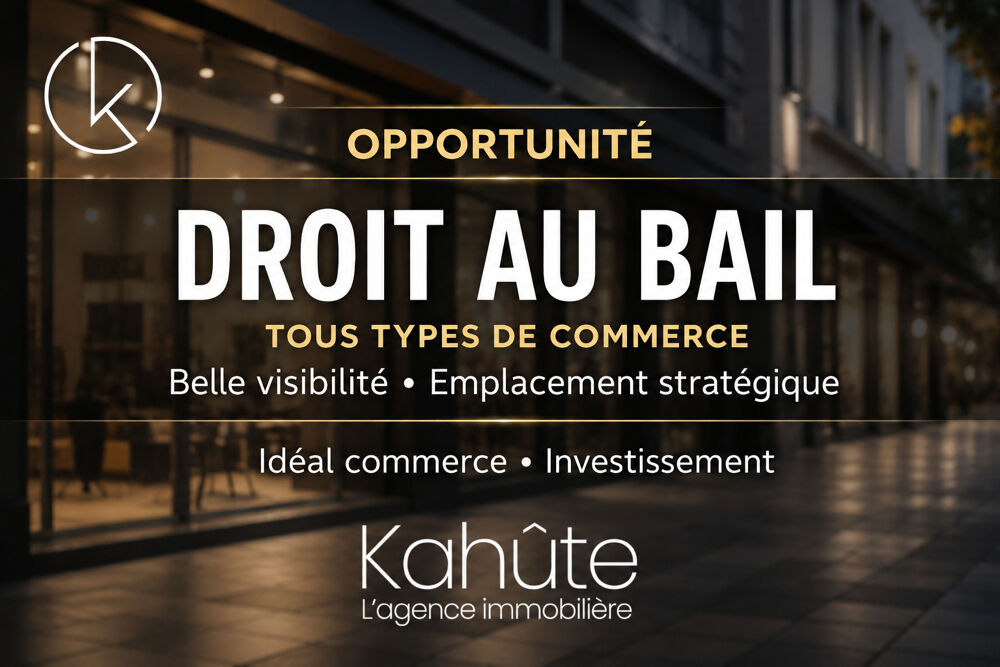   DROIT AU BAIL À CÉDER - LOCAL COMMERCIAL 100 m² - Tous type de commerce même restauration - Anciennement Salon de coiffure - FRA 