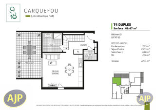  Appartement à vendre 4 pièces 89 m²