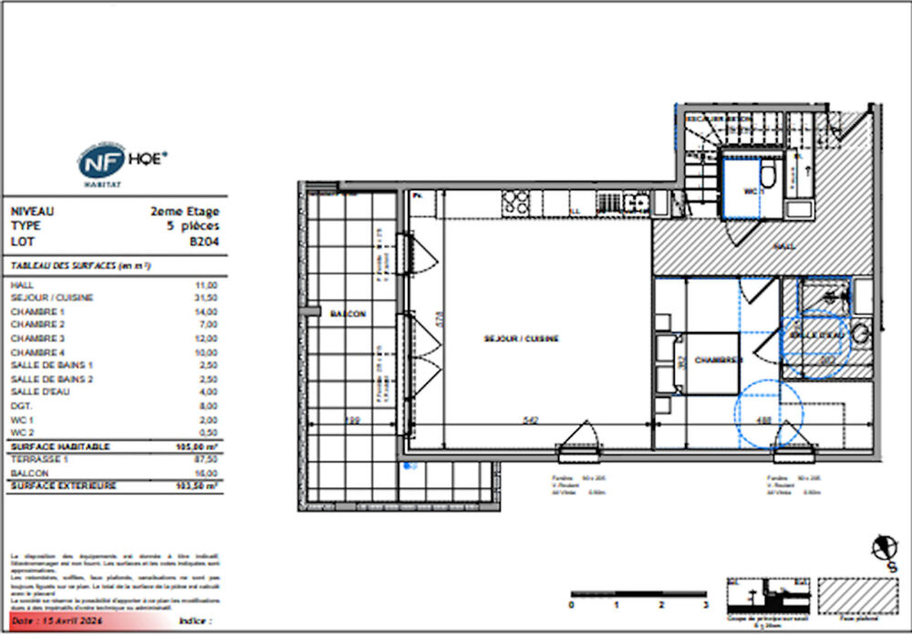 Vente Appartement Magnifique T5 de 105 m2 + terrasses de 103 m2 Cannes