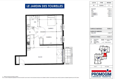   Appartement Vaujours 3 pi�ce(s) 58.88 m2 Appartement - 3 pi�ce(s) - 59 m�