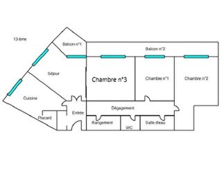  Appartement  louer 4 pices 81 m
