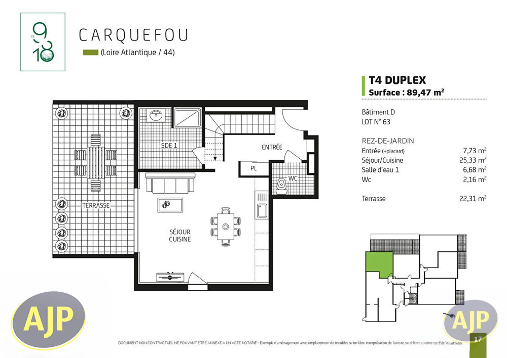 Carquefou proche centre ville Appartement T4 Duplex livraison 1 er trimestre 2027