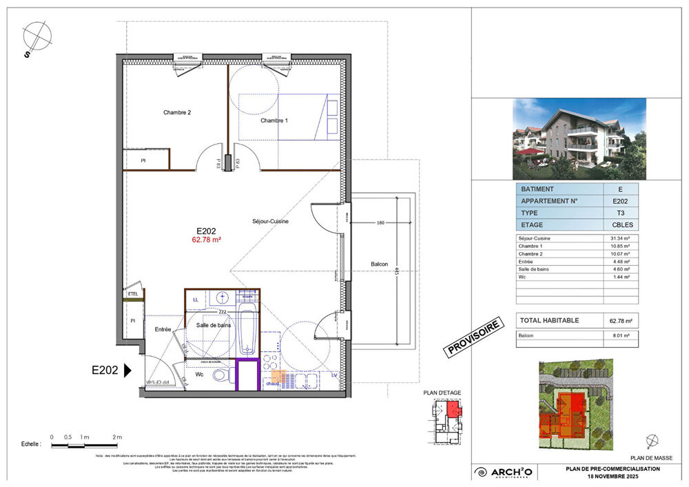 Vente Appartement ALLINGES - Appartement T3 - 62.78m² Allinges