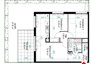  Appartement � vendre 3 pi�ces 58 m�