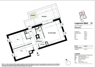  Appartement  vendre 3 pices 60 m