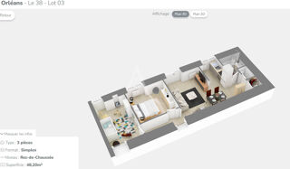  Appartement à vendre 3 pièces 45 m²