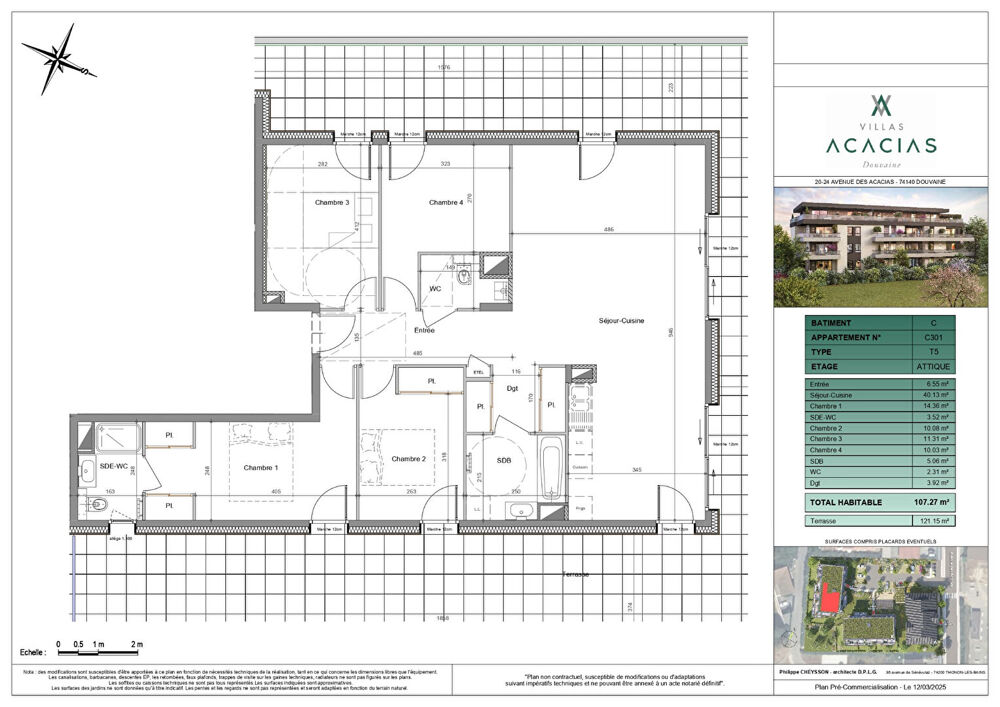 Vente Appartement DOUVAINE - Appartement T5 Attique - 102.27m² Douvaine