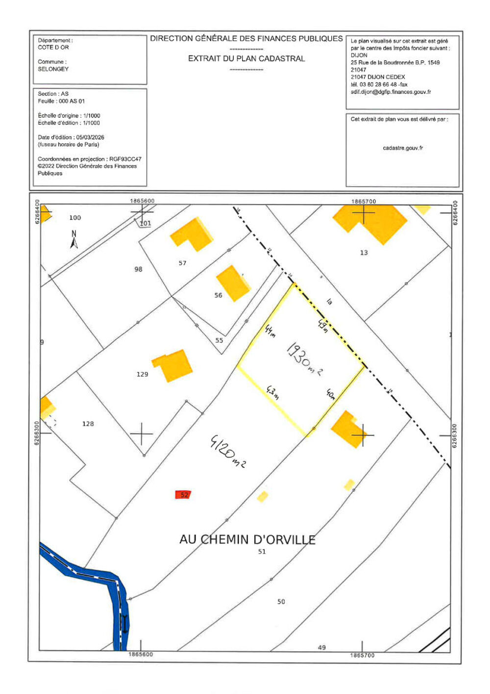 Vente Terrain Terrain Selongey 6093 m2 Selongey