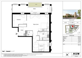  Appartement à vendre 3 pièces 63 m²