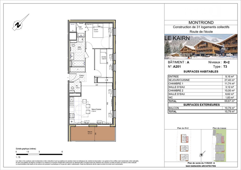 LE KAIRN - MONTRIOND - Appartement T3 - 69.87m²