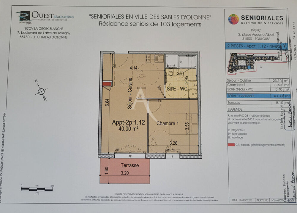 Appartement 2 pièce(s) 40 m2 UNIQUEMENT POUR RETRAITES