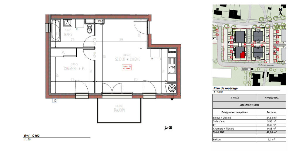 Appartement T2 en plein coeur du Bourg de Pellouailles les Vignes