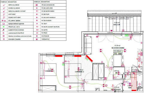  Appartement � louer 3 pi�ces 64 m�
