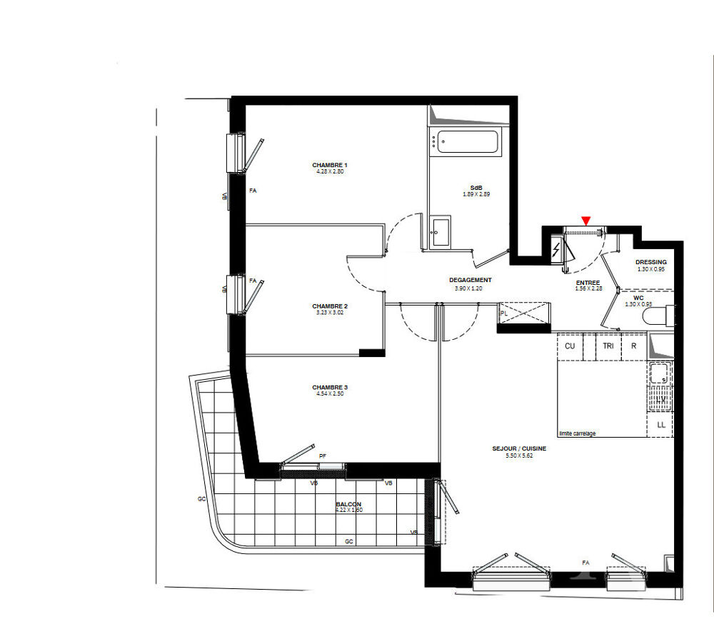 Appartement a louer fontenay-aux-roses - 4 pièce(s) - 83 m2 - Surfyn