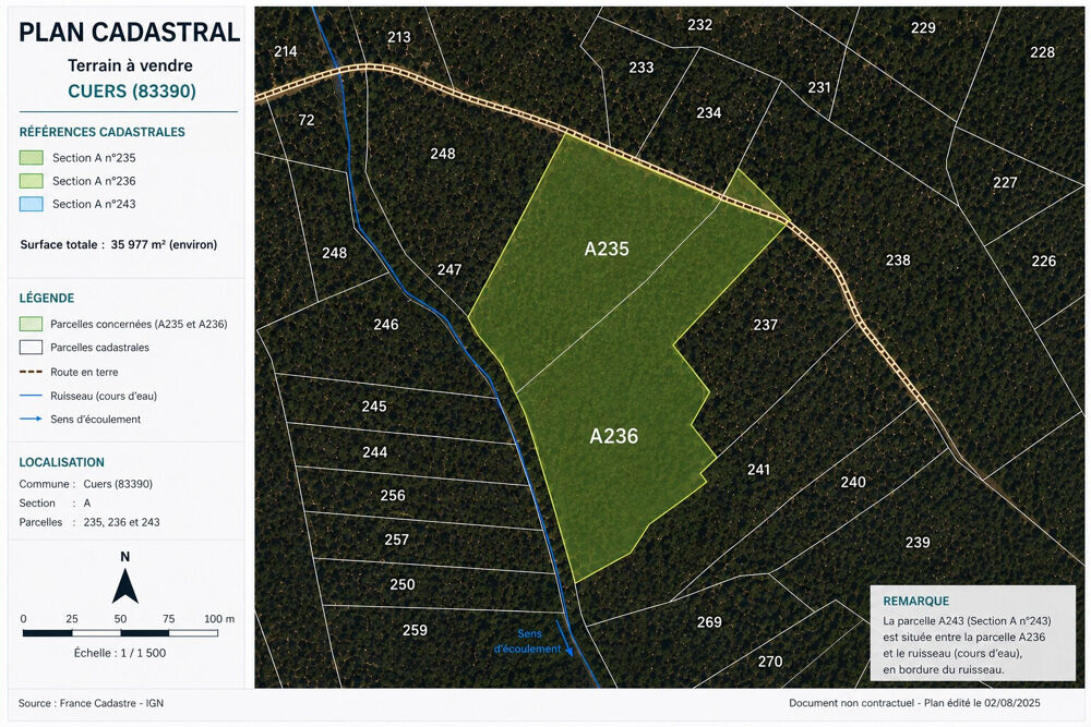 Vente Terrain Terrain à vendre de 35 977 m² à Cuers - Calme et sans vis-à-vis Cuers