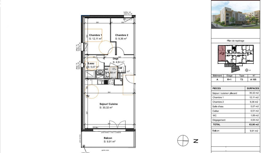 Appartement T3 proche CHU - Fac de médecine
