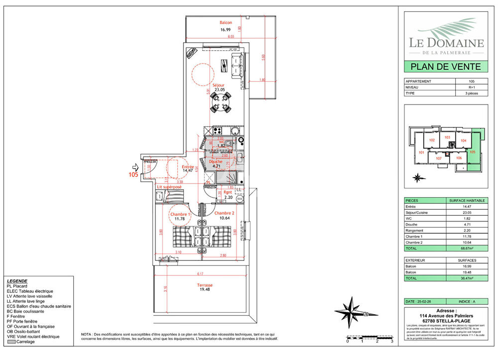 Vente Appartement Appartement Cucq Stella Plage 3 pièces 68.67m²+ balcon 36m² Stella
