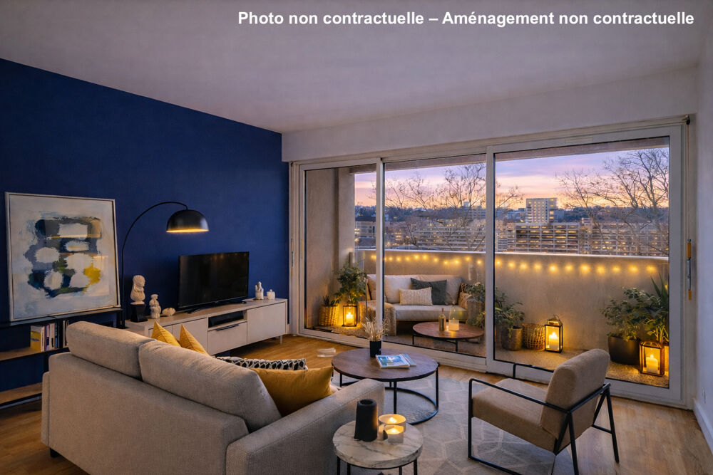 Vente appartement 2 chambres - 6ème étage - vue Rhône - Balcon