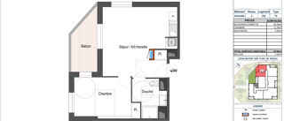  Appartement à vendre 2 pièces 1 m²