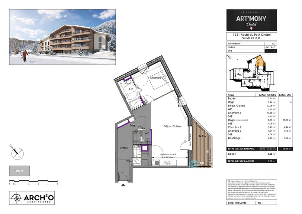 Nouveauté - CHATEL - Appartement standing T4 duplex