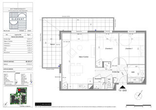  Appartement � vendre 3 pi�ces 62 m�