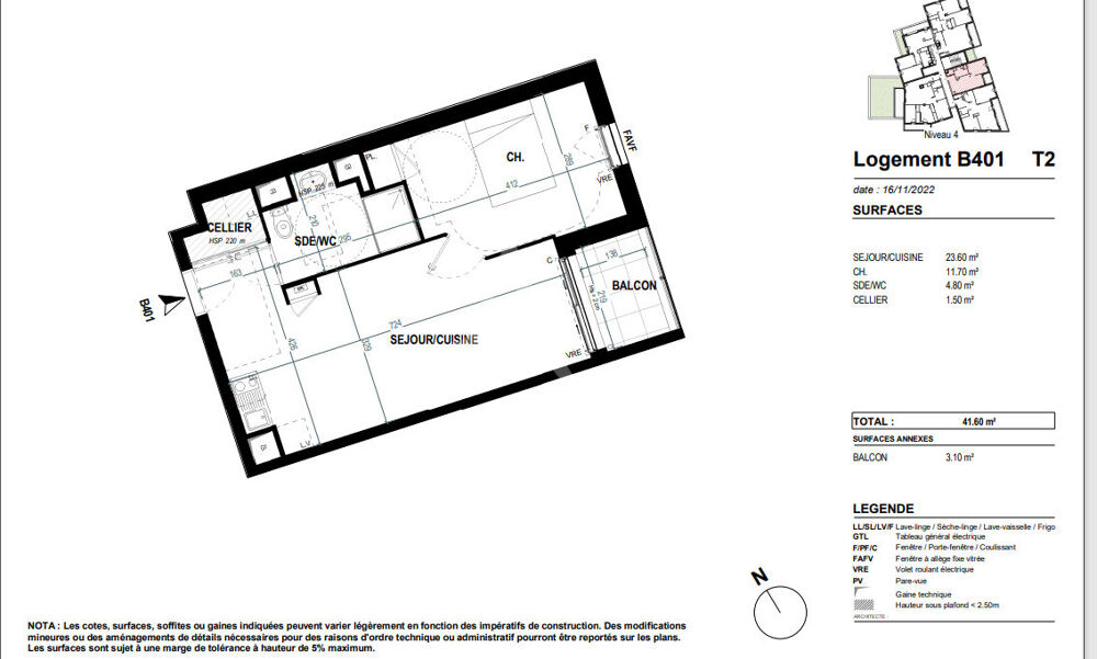 Vente Appartement Appartement de type 2 de 41,60m² avec balcon ans le centre de St Nazaire Saint nazaire