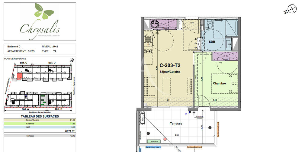 Vente Appartement T2 NEUF Normes RE2020 Appartement Neuf NARBONNE  - Livraison Octobre 2027 Narbonne