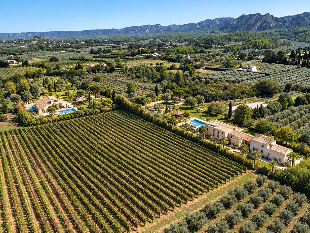 Eygalières , domaine privé avec deux villas, deux piscines, padel et vue sur les Alpilles