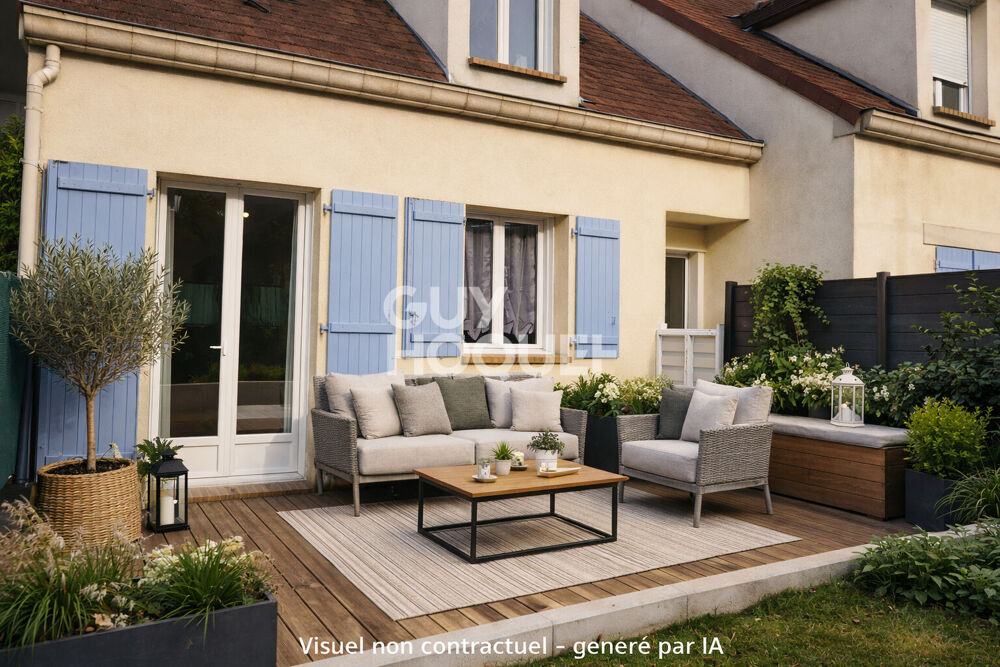 MEZIERES SUR SEINE - Investissement locatif - T2 duplex loué - Jardin SUD ?-2 parkings - RER E à pied