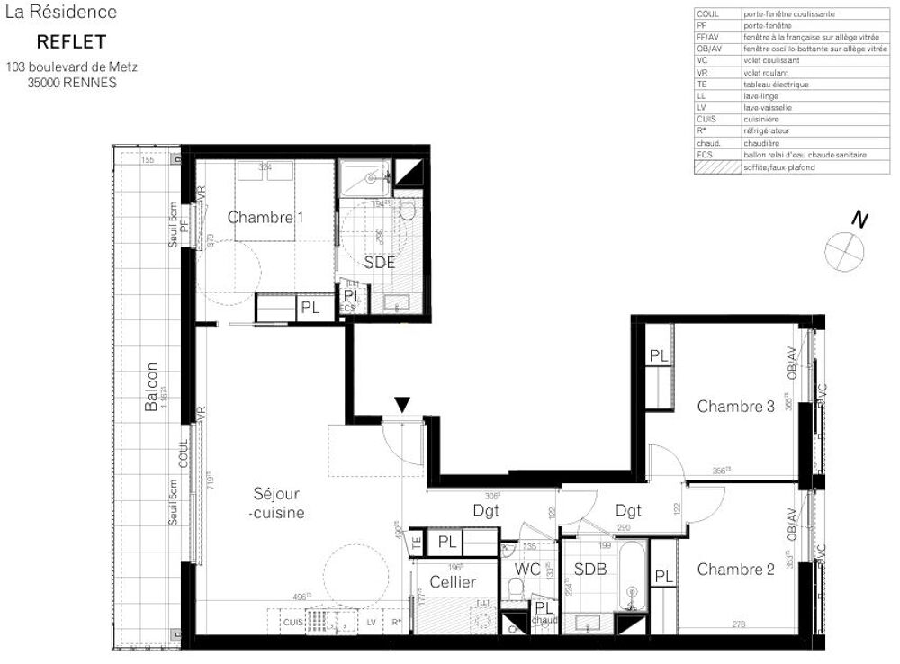 Vente Appartement Rennes - Sévigné/Fougères - Appartement T4 avec balcon et parking Rennes