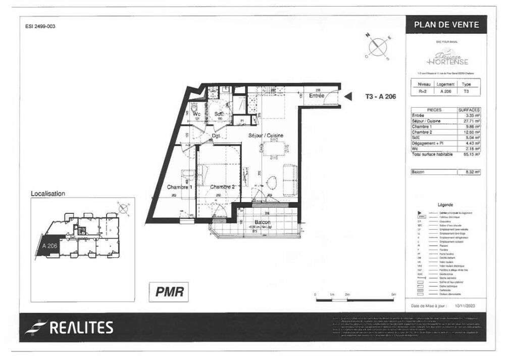 Location Appartement Appartement Challans 3 pièce(s) 65.15 m2 Challans