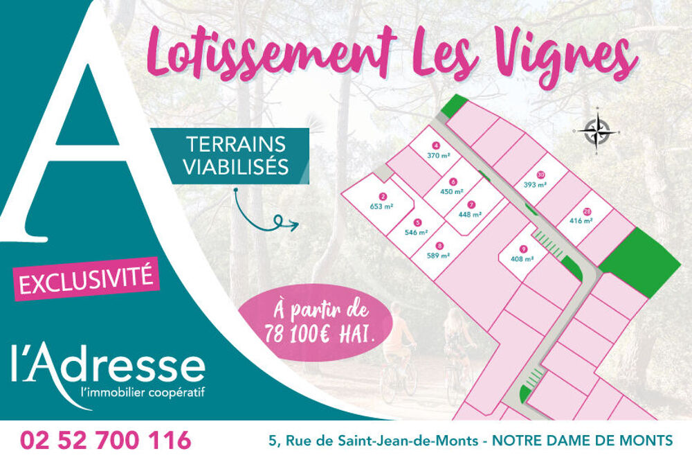 Vente Terrain Terrain viabilisé de 653 m² - Notre Dame De Monts Notre dame de monts