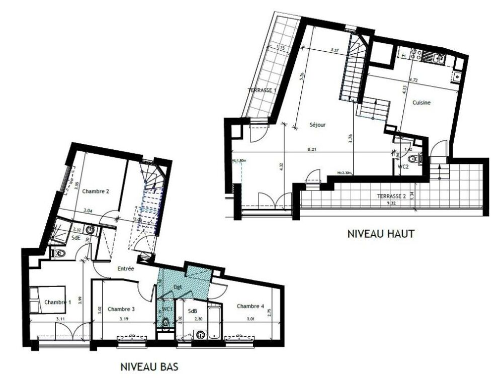 Vente Appartement Paris 20  – T5 aux 3è et 4è étage d'une résidence immobilier neuf à deux pas du Parc de Belleville Paris 20