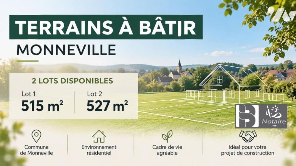 Vente Terrain Vente 2 TERRAIN à bâtir Lot 1: 515m2 & Lot 2: 527m2 Monneville