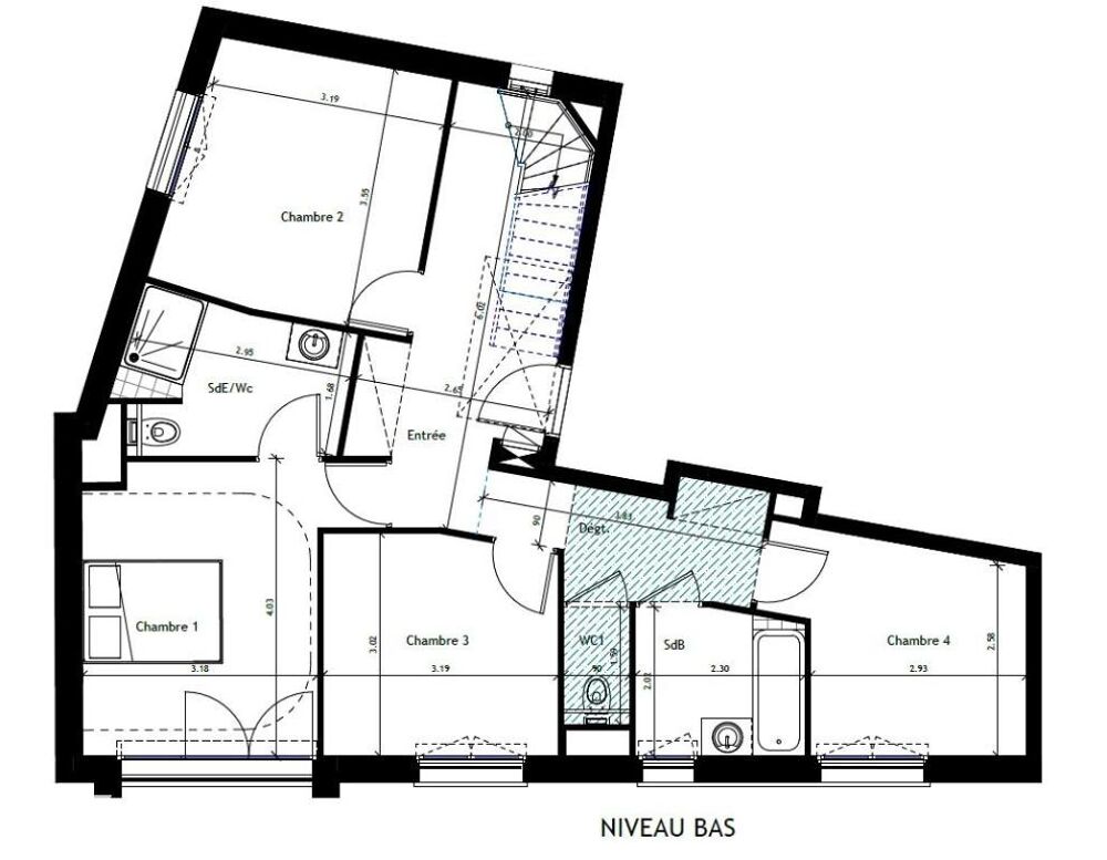 Vente Appartement Paris 20  – T5 aux 3è et 4è étage d'une résidence immobilier neuf à deux pas du Parc de Belleville Paris 20