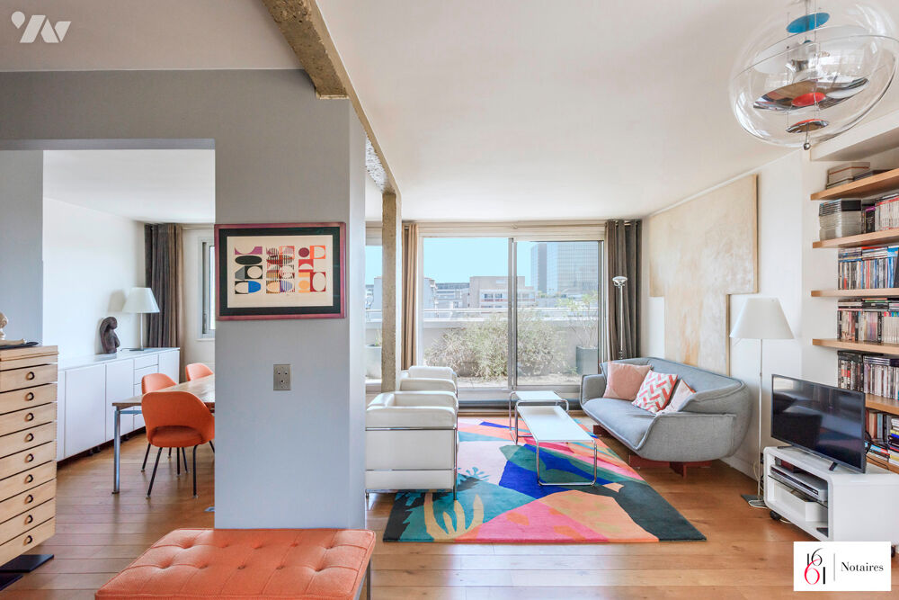 Vente Appartement Loft lumineux 71,86 m² avec terrasse et balcon, 7  étage, excellent état, quartier Jeanne d'Ac Paris 13