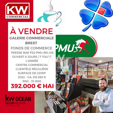 Fonds de commerce - Presse Bar FDJ PMU Relais - Centre Commercia 392000 29200 Brest