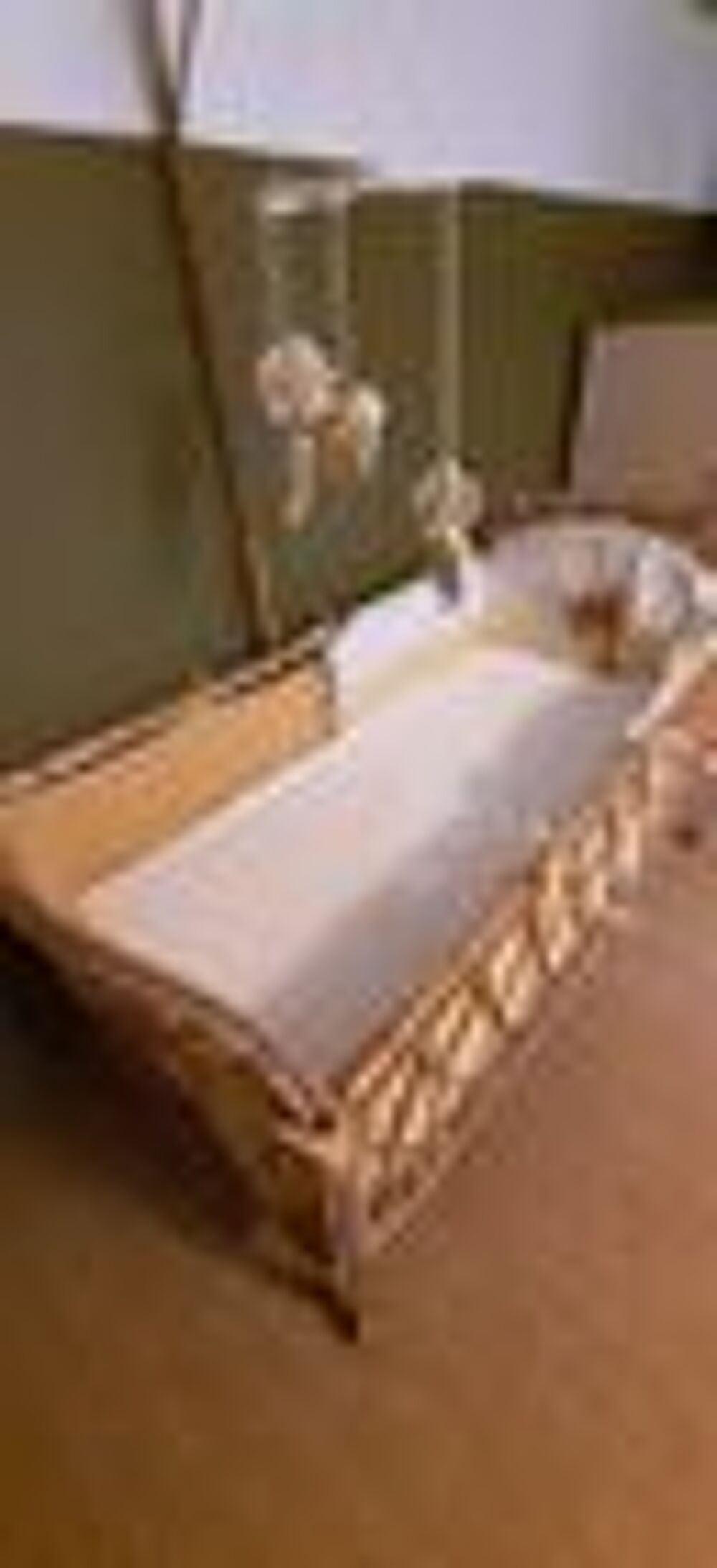 Lit en rotin vintage avec matelas neuf offert Puériculture