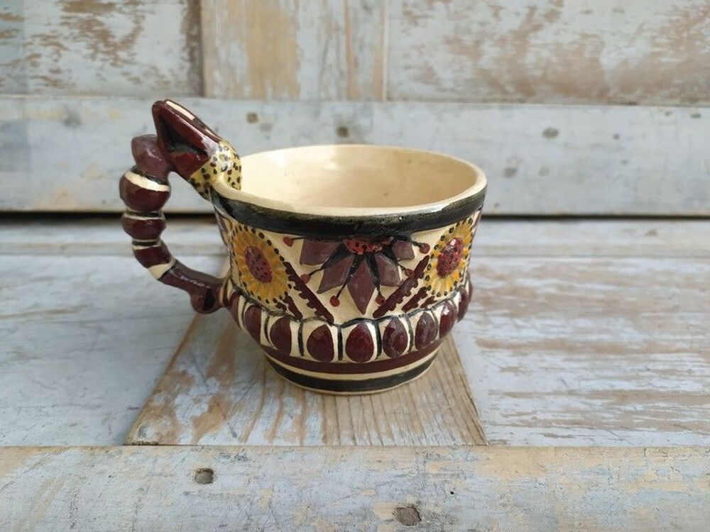 Tasse Fa&iuml;ence de Quimper Paul Fouillen Bretagne Décoration