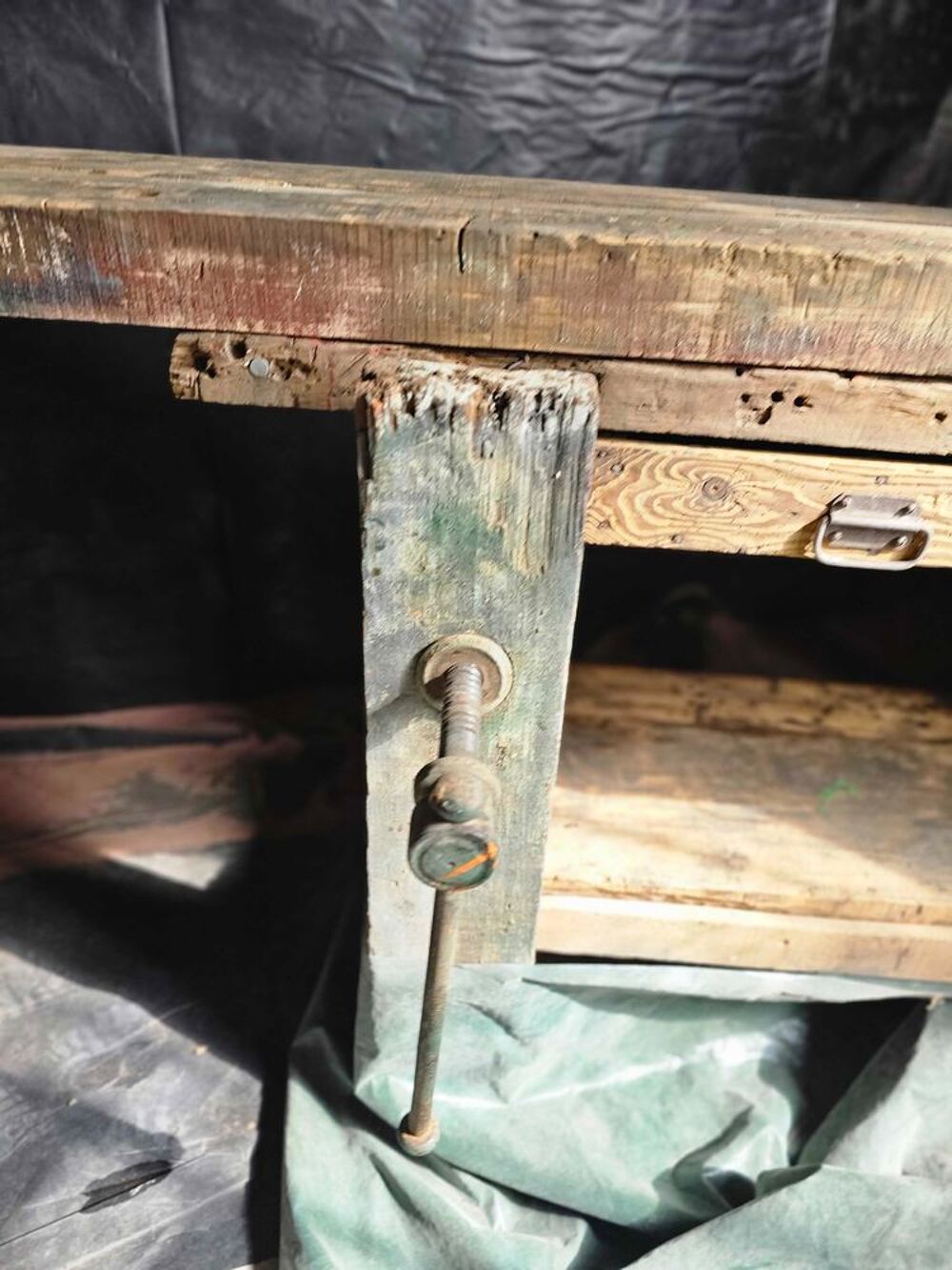 superbe etabli ancien de menuisier pour loft ou salon atypique Meubles