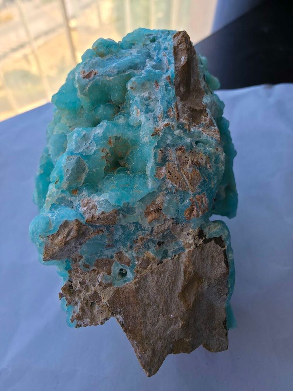 Superbe H&eacute;mimorphite Bleue Turquoise Cristallis&eacute;e-Katanga RDC-496g 