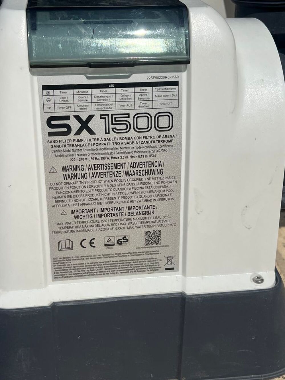INTEX SX1500 Filtre &agrave; sable piscine Jardin