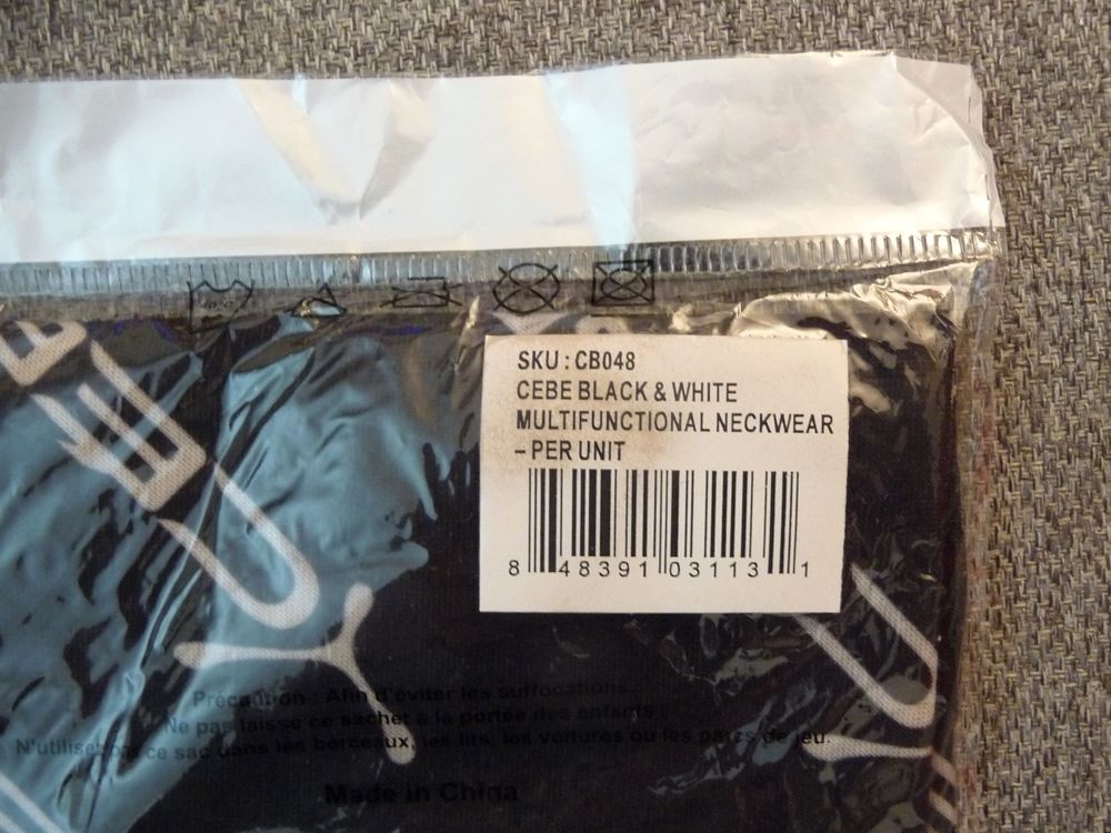 Tissu Multifunctional Neckwear Microfibre Noir Logo "C&eacute;b&eacute;" Vêtements