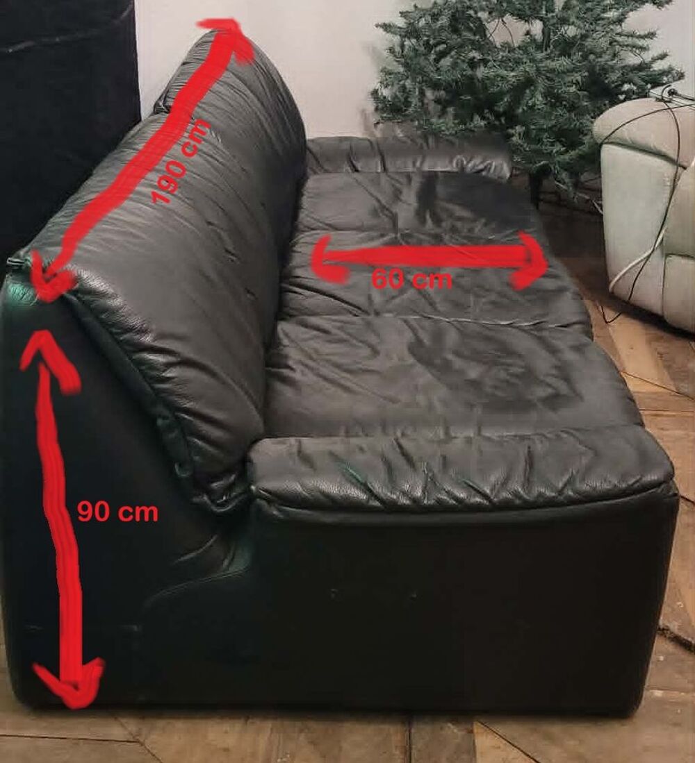 CANAPE CONVERTIBLE EN CUIR 3 PLACES Meubles
