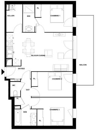  Appartement à vendre 4 pièces 79 m²