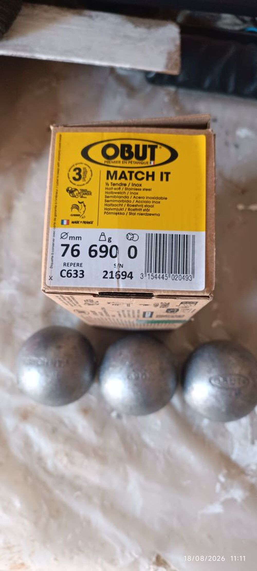 Boules de p&eacute;tanque Obut MATCH IT Sports