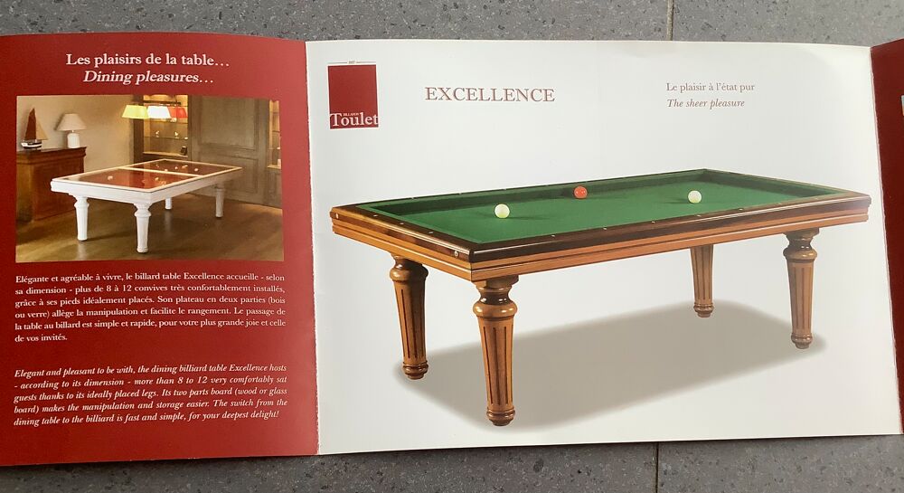 Billard excellence 240 snooker Toulet Jeux / jouets